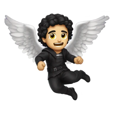 dark angel falling from the sky, caucasian dark haired man sticker