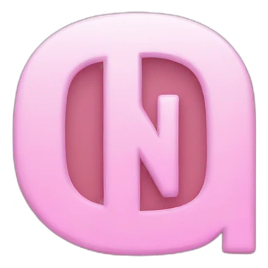 Capital N letter with pink colour sticker