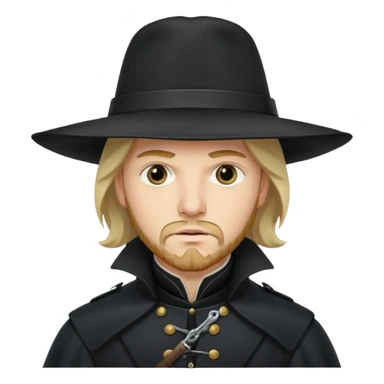 Athos, musketeer in black trench coat sticker