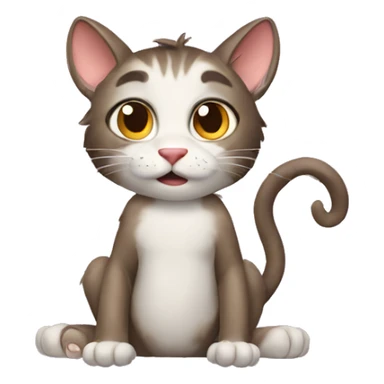 Cat with monkey paws sticker