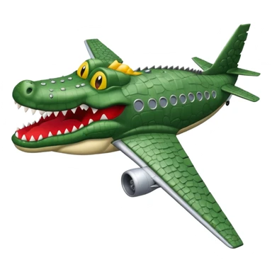 Un avions com cara de cocodrlilo i el cuerpo gris sticker
