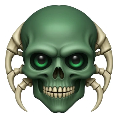 HR giger, wires dark green flesh undead sorcerer, head. bones and skin sticker