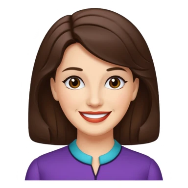 Maxene Andrews with dark brown hair sticker