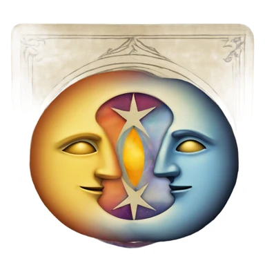 Two overlapping tarot cards with a sun and a moon sticker