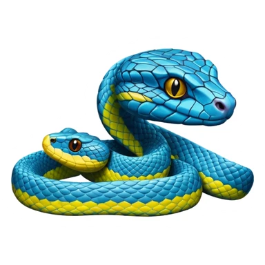 Blue cartoon pit viper sticker