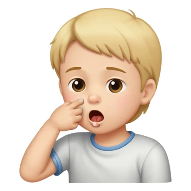 child coughing into their elbow, friendly and clear sticker