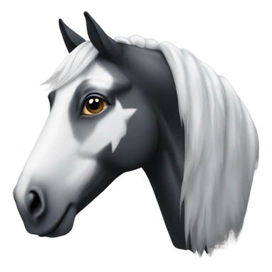 black horse with white star sticker