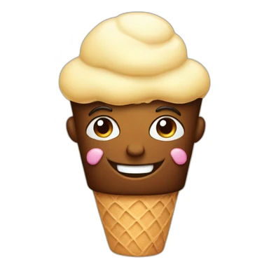 stupid face and an ice cream cone on his forehead sticker