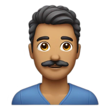 Personne avec une petite moustache coiffé avec les cheveux sur un côté sticker