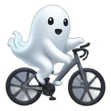 Cute ghost riding spin bike sticker