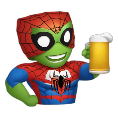 Spider-Man qui boit de la bière sticker