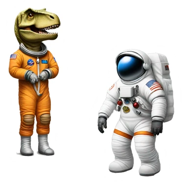 a astronaut and t-rex sticker