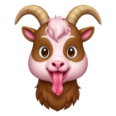 chibi goat emoji eating meat sticker