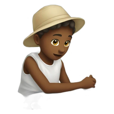 kid working in a cotton field sticker