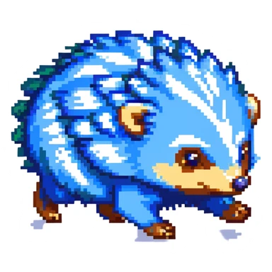 scene of a blue spiky hedgehog running fast through a vibrant landscape with checkerboard hills, floating gold rings, and blurred background, energetic and adventurous sticker