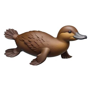 cinematic-platypus-realistic-full-body-floating-emoji,-streamlined-brown-body-gliding-through-calm-river-waters,-wide-duckbill-tipped-up-curiously,-webbed-paws-paddling-gently,-dense-water-resistant-fur-slick-and-shimmering,-flat-tail-rippling-the-water’s-surface,-simplified-yet-realistic-focused-features,-highly-detailed,-glowing-with-an-earthy-wet-radiance sticker