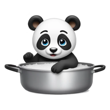 Panda in pans sticker