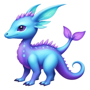 Shiny Exotic Colorful Amaura-Aurorus-Fakémon-hybrid-creature (full body)  sticker