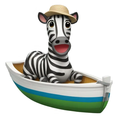 zebra riding a boat  sticker