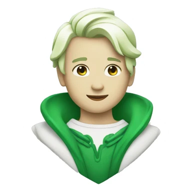 Corazon blanco con verde sticker