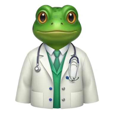 A frog in a doctor’s coat, portrait sticker