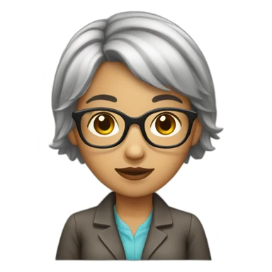 librarian girl short hair sticker