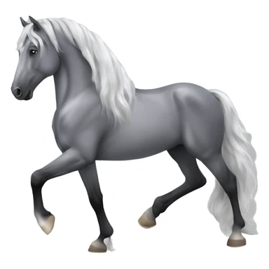 A dapple grey friesian horse  sticker