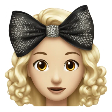 Elegant black bow with rhinestones  sticker