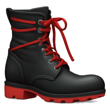 Black boots with red laces  sticker