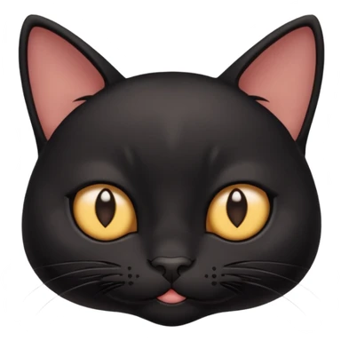 Black cute and funny cat with deep eyes and different emotions sticker