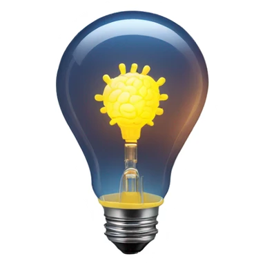 illuminated brain inside the light bulb sticker