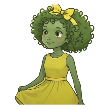 Girl  curly hair  sticker