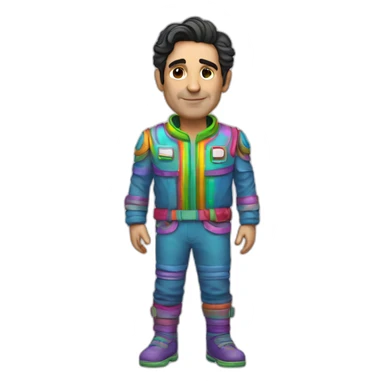 Ben Chaplin rainbow space outfit full body sticker