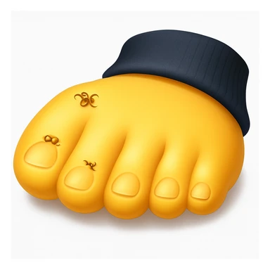 Make a foot emoji exactly like the reference image, in iOS emoji style. Same shape, color, and details, smooth and shiny. Add a soft shadow. sticker