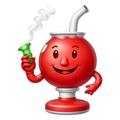 Kool-Aid Man character smoking a bong sticker