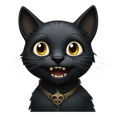 scared black medieval cat, gothic style sticker