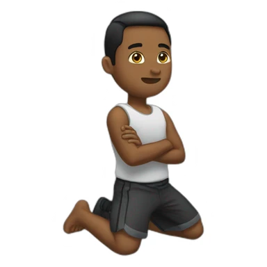 Kneel down propose  sticker