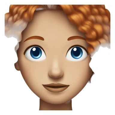 Adult female redhead with blue eyes and freckles. sticker