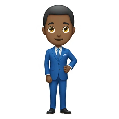 man in a blue suit is bowing with gratitude like in Japan  sticker