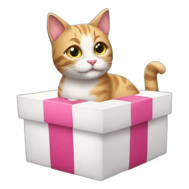 cat from gift box sticker