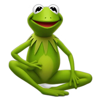 kermit the frog doing the "ah yes" pose sticker