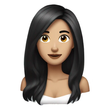 a woman with long black hair styling hair friend eyebrows sticker