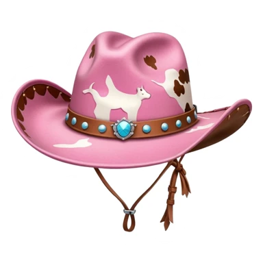 Cow print cowgirl hat sticker