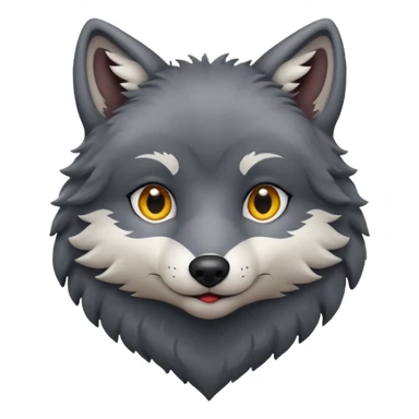 cute dark grey wolf inside heart sticker
