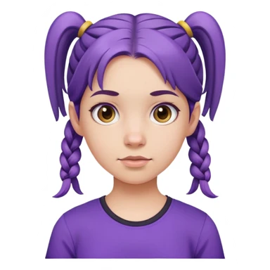 simple girl avatar with pigtails and purple shirt sticker