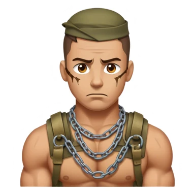 A soldier chained up sticker