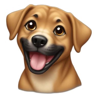 small mixed breed caramel playing black face sticker