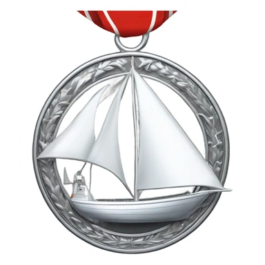 Sailing boat and silver medal  sticker