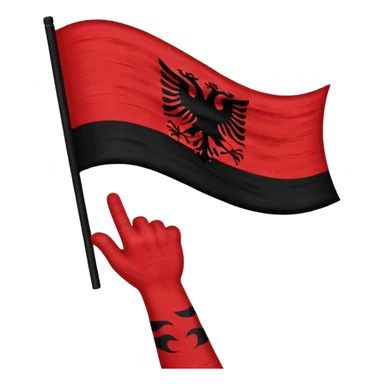 Albanian flag made ehith hands sticker