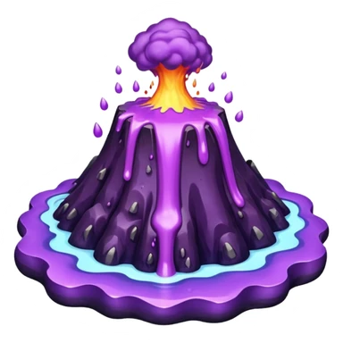 A volcano errupting only with a pure purple liquid. no fire sticker